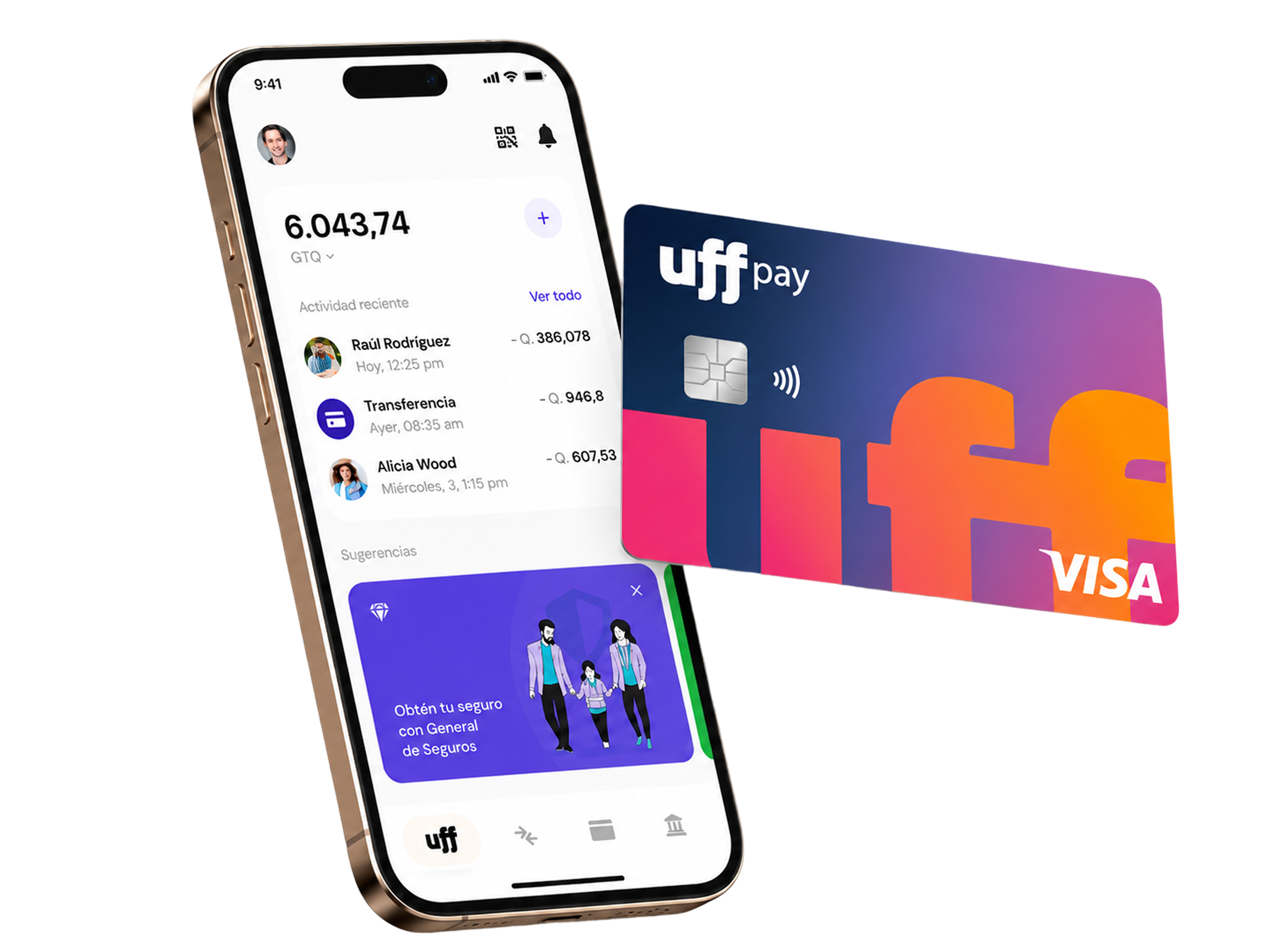 UffPay Visa prepaid card and app preview
